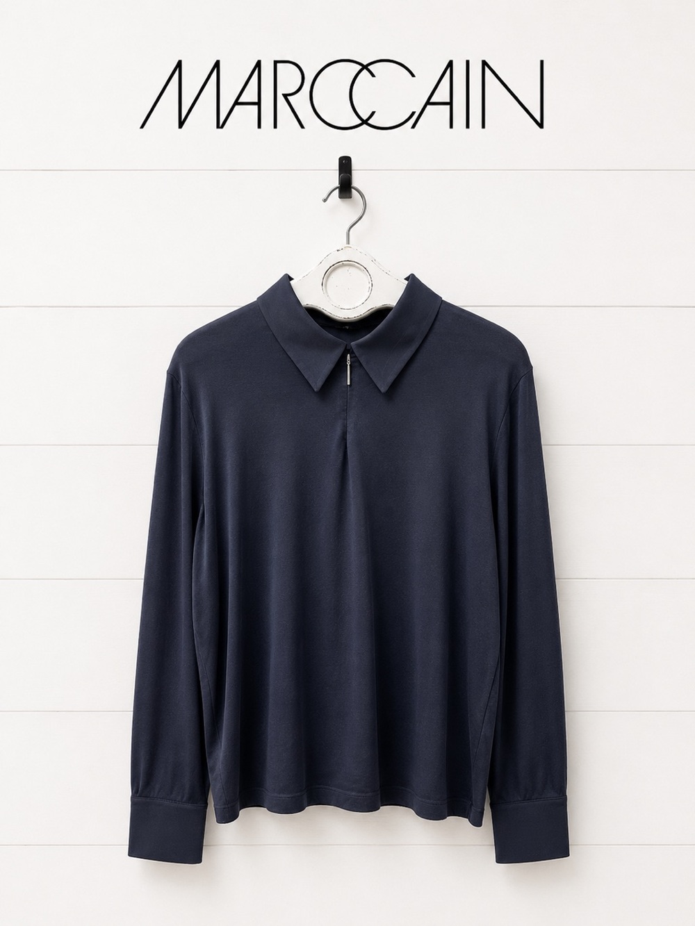 Marc Cain – Navy Polo Shirt – Size N6 / FR 46